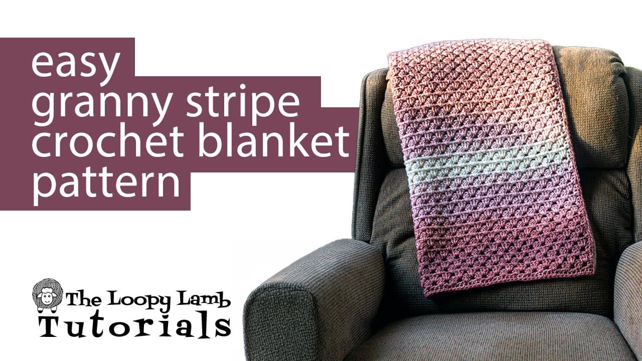 How to Crochet a Granny Stripe Blanket (Beginner)