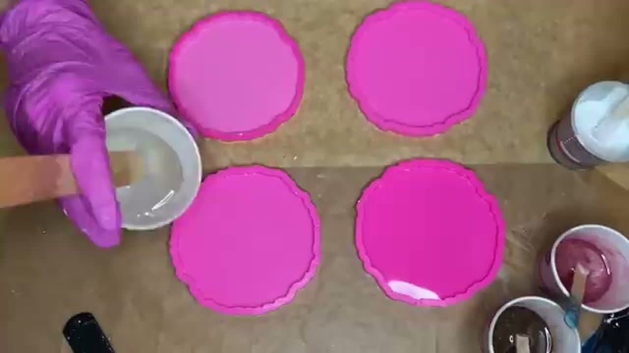 Step 6: Pour into the Molds - Resin Art for Beginners: Coaster Tutorial