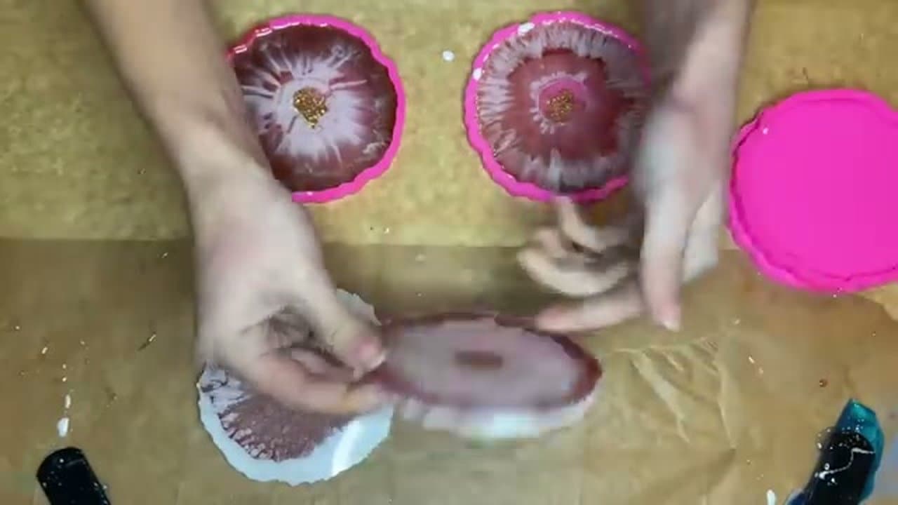Step 8: Demold and Clean the Edges - Resin Art for Beginners: Coaster Tutorial